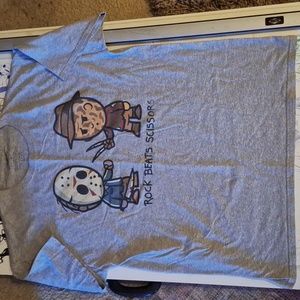 A Nightmare on Elm St., Friday the 13th, Mens Size Large T-Shirt
